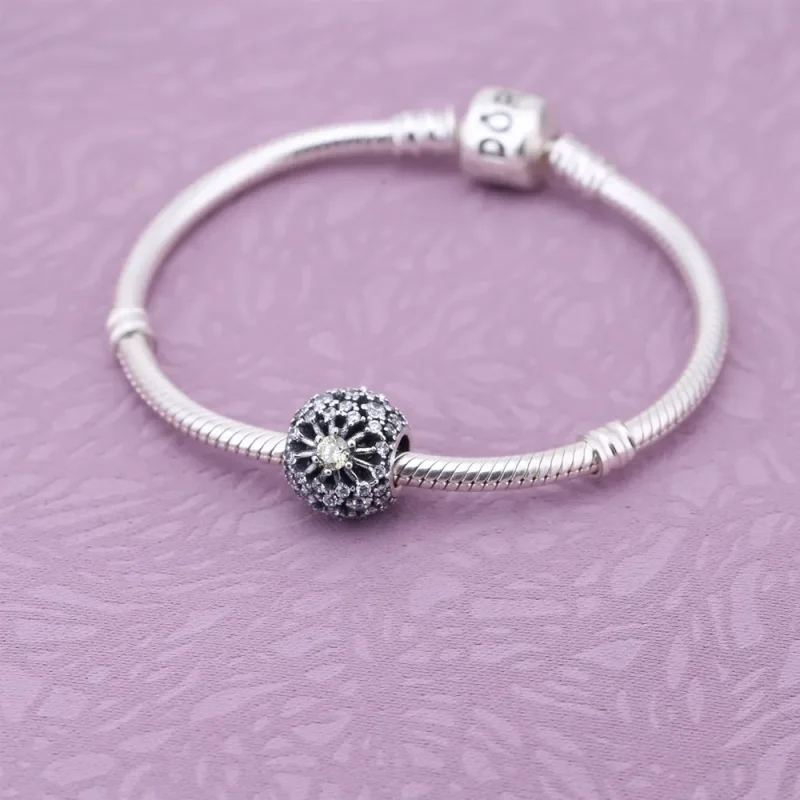 (imagine pentru) Talisman PANDORA, Abstract pavé ajurată din argint - Vizualizare 2