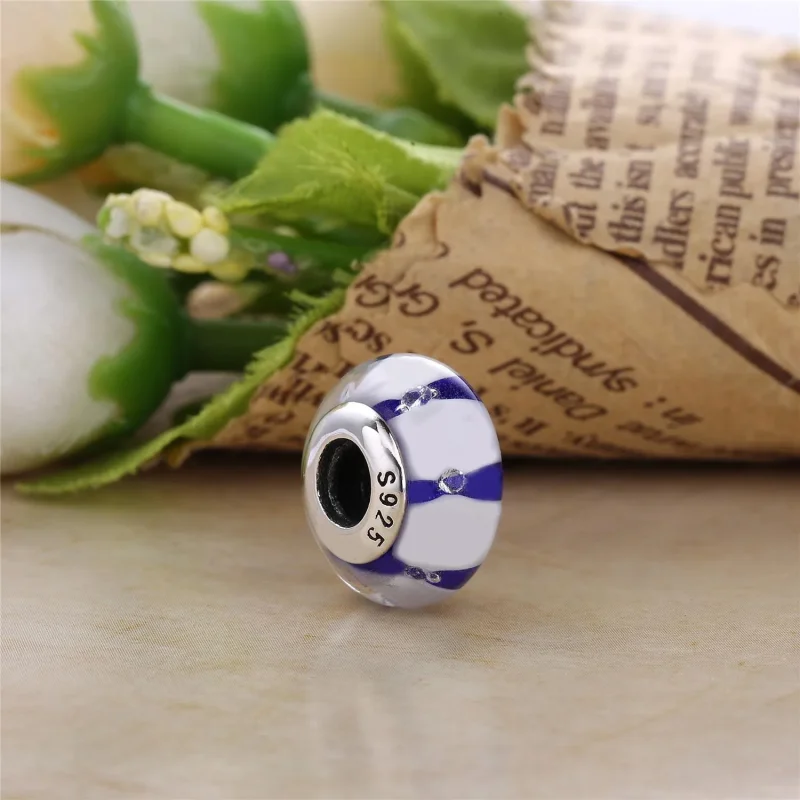 (imagine pentru) Talisman PANDORA, Albastru de sticlă Murano din argint - Vizualizare 2