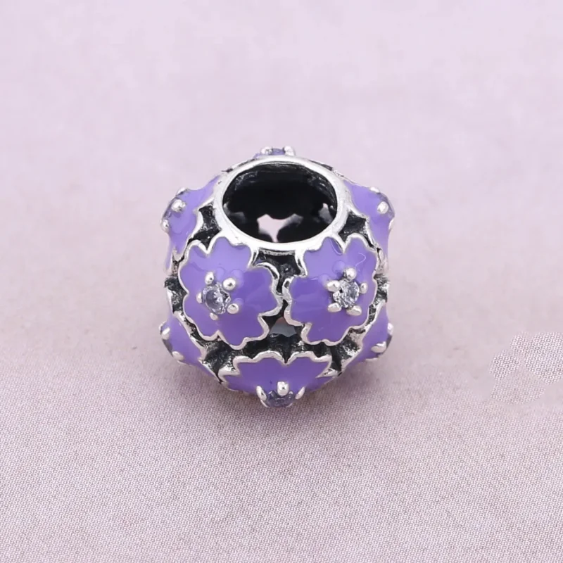 (imagine pentru) Talisman PANDORA, Floare mov din argint - Vizualizare 2