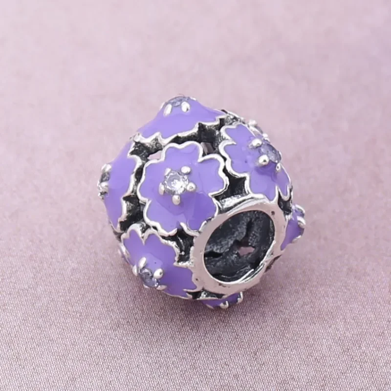 (imagine pentru) Talisman PANDORA, Floare mov din argint - Vizualizare 3