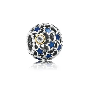 (imagine pentru) Talisman PANDORA, Cerul noptii ajurată din argint, aur 14k