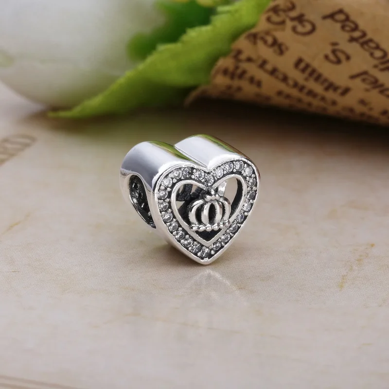 (imagine pentru) Talisman PANDORA, Coroana în inimă din argint - Vizualizare 3