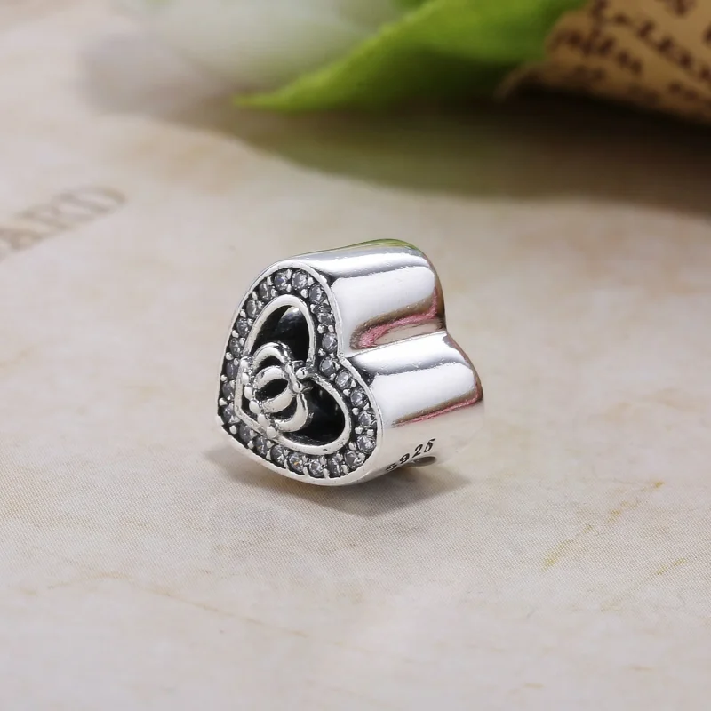 (imagine pentru) Talisman PANDORA, Coroana în inimă din argint - Vizualizare 4