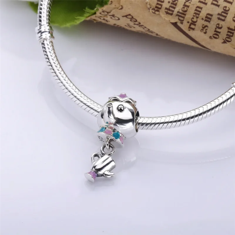 (imagine pentru) Talisman PANDORA, Disney, Doamna Potts & chip din argint - Vizualizare 2
