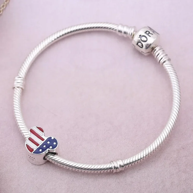(imagine pentru) Talisman PANDORA, Disney, Mickey americana din argint - Vizualizare 2