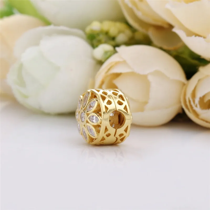 (imagine pentru) Talisman PANDORA, Floarea opulentă din aur - Vizualizare 3