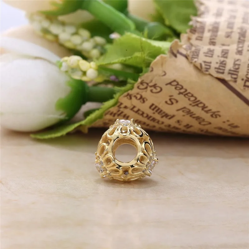 (imagine pentru) Talisman PANDORA, Floral Brilliance din aur, argint - Vizualizare 4