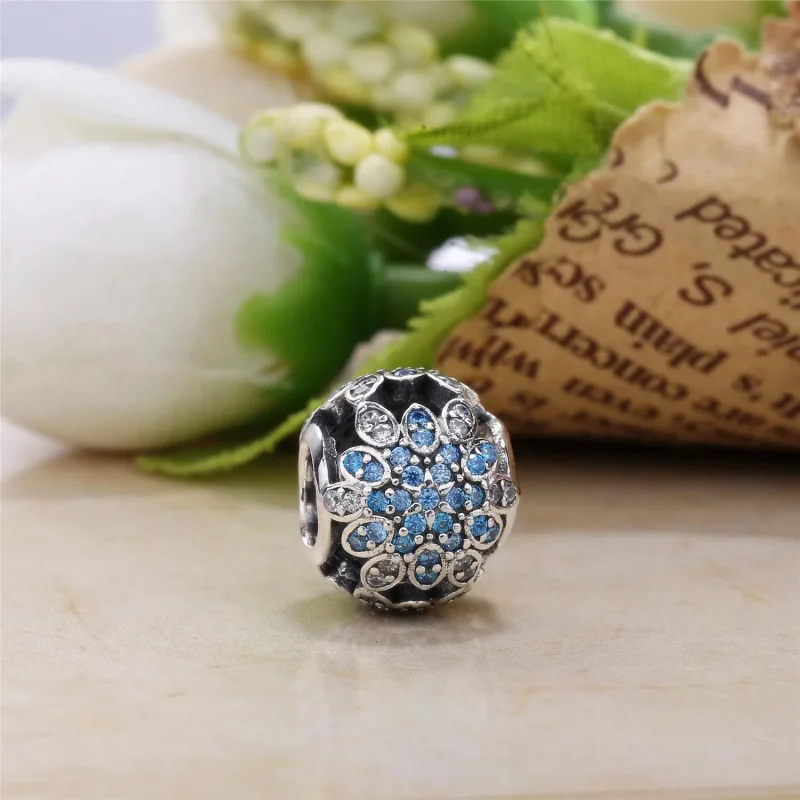 (imagine pentru) Talisman PANDORA, Fulg de Nea cristalizat din argint - Vizualizare 3