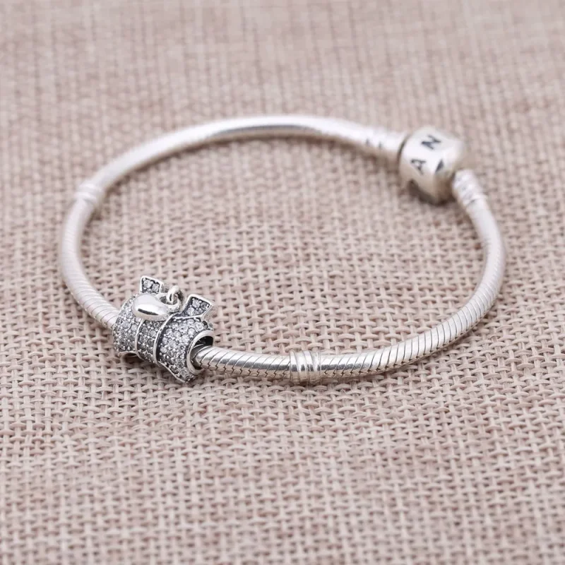(imagine pentru) Talisman PANDORA, Inima & Cravată pentru bow din argint - Vizualizare 2