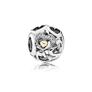 (imagine pentru) Talisman PANDORA, Inima Romaneasca din argint, aur 14k