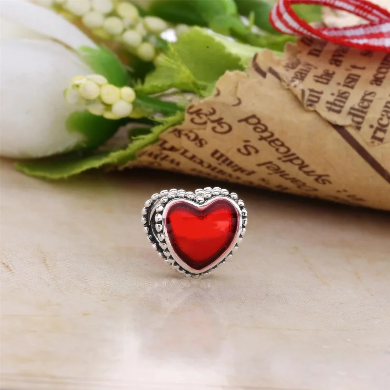 (imagine pentru) Talisman PANDORA, Inima rosie din argint - Vizualizare 2