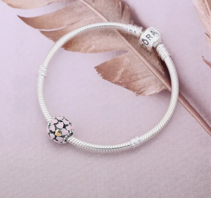 (imagine pentru) Talisman PANDORA, Multă dragoste din argint, aur 14k - Vizualizare 3