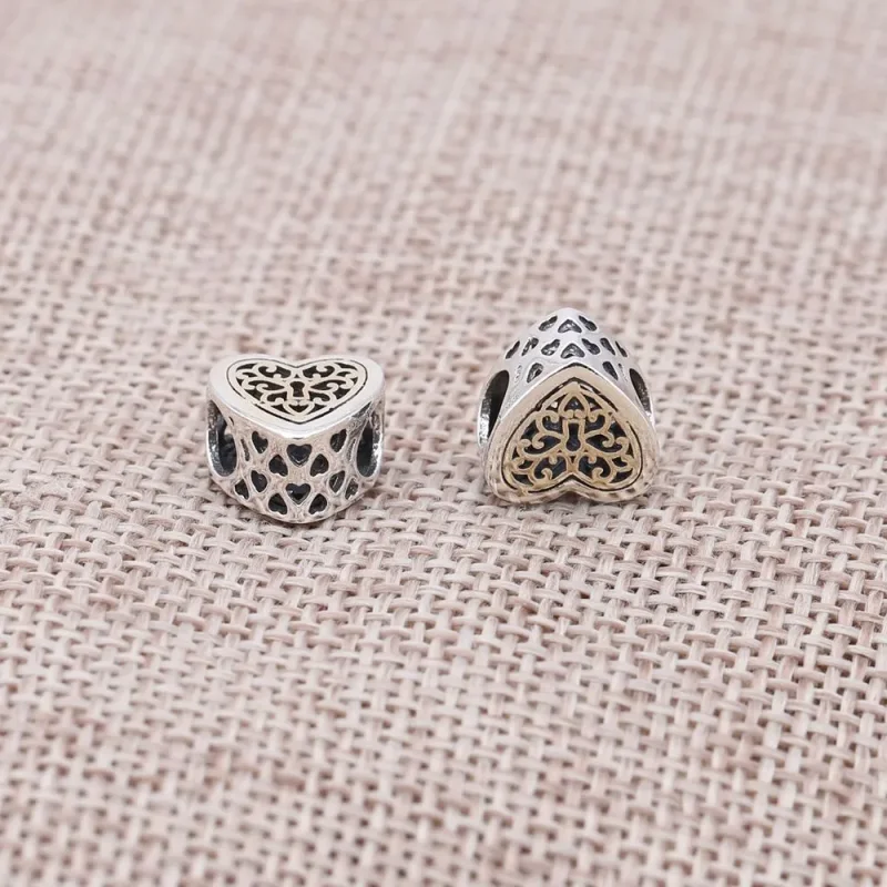 (imagine pentru) Talisman PANDORA, Încuiat dragoste ajurată din argint, aur 14k - Vizualizare 2