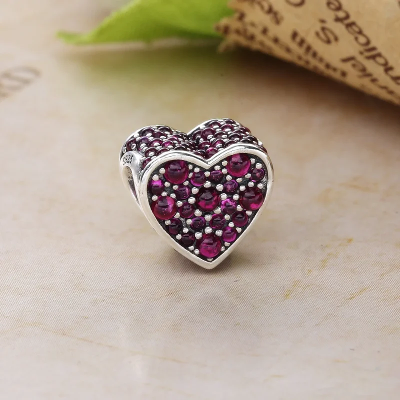 (imagine pentru) Talisman PANDORA, O inimă uluitoare din argint 792069PCZ - Vizualizare 2