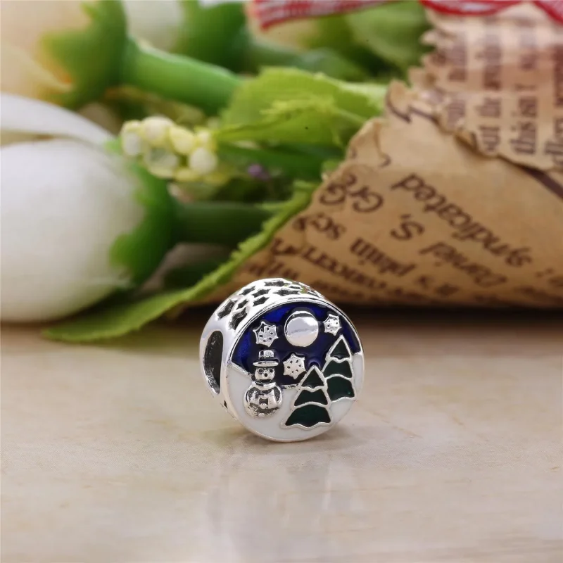 (imagine pentru) Talisman PANDORA, Om de zăpadă și copaci din argint - Vizualizare 2