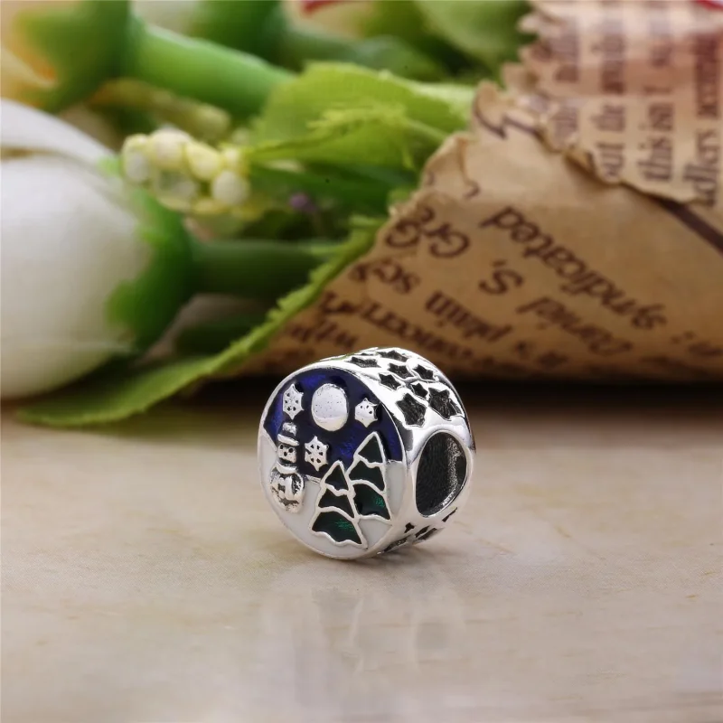 (imagine pentru) Talisman PANDORA, Om de zăpadă și copaci din argint - Vizualizare 3