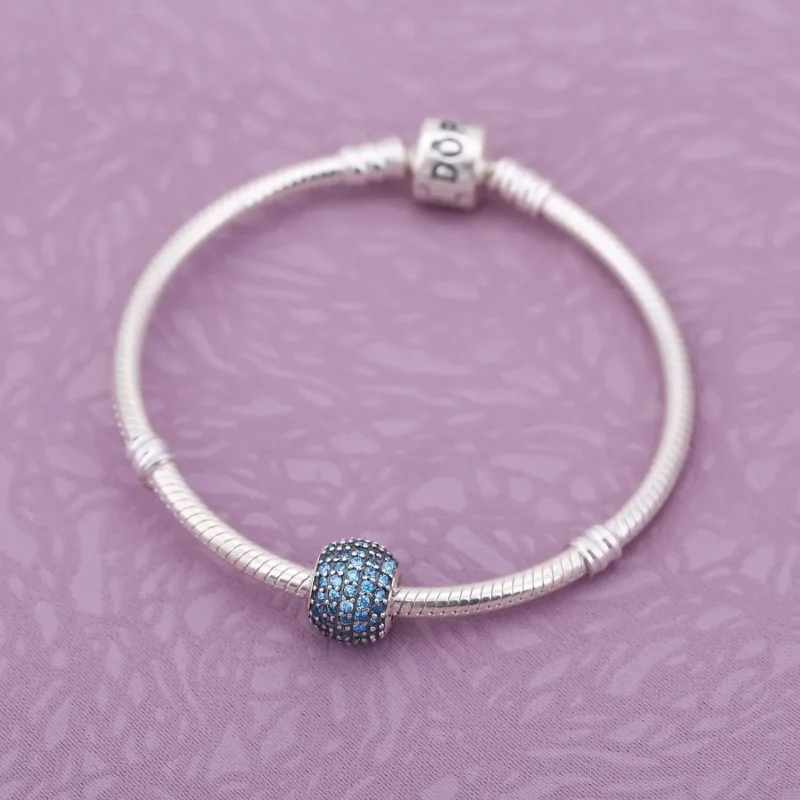 (imagine pentru) Talisman PANDORA, Teal Pavé Mingea din argint - Vizualizare 2