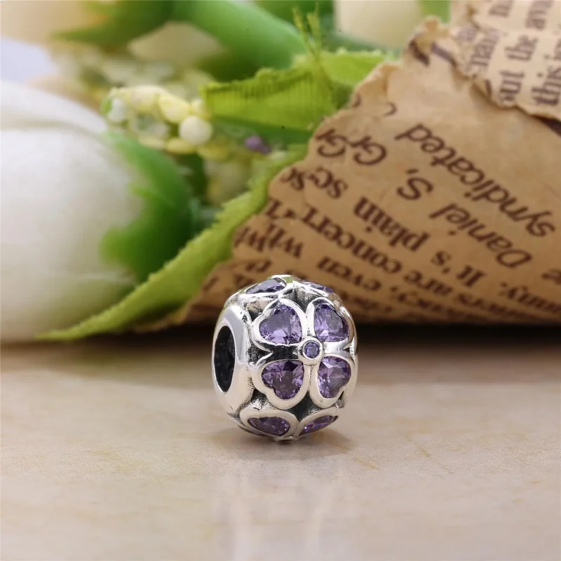 (imagine pentru) Talisman cu trifoi din argint 925 cu zirconiu cubic verde închis - Vizualizare 2