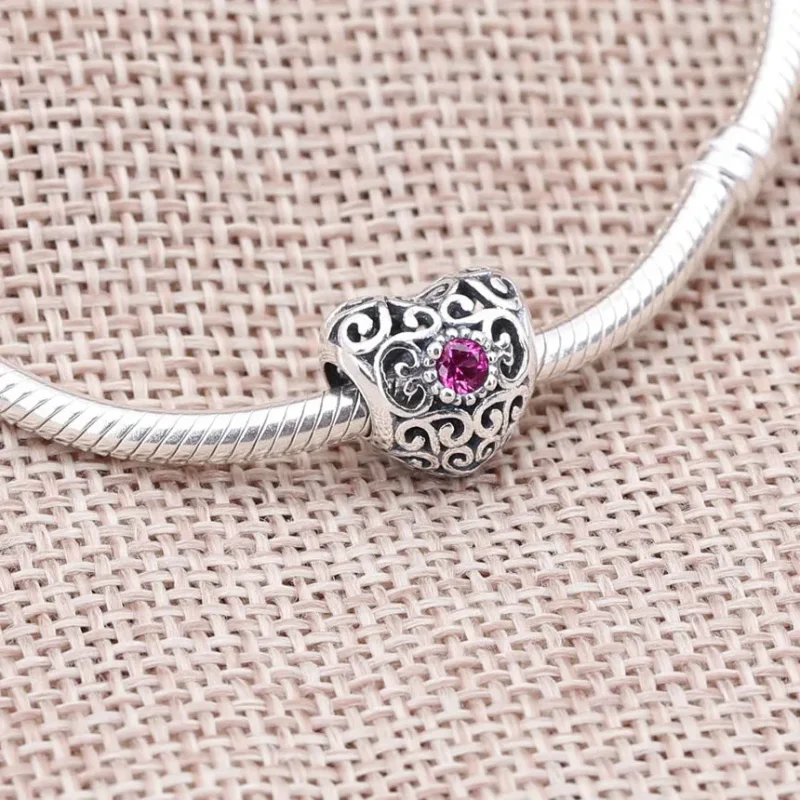 (imagine pentru) Talisman pentru luna februarie, în formă de inimă, din argint 92 - Vizualizare 2