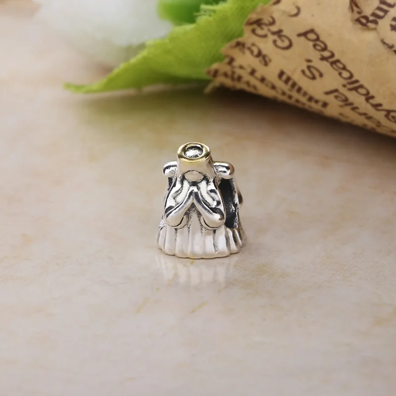 (imagine pentru) Angel silver charm with 14k - 791770 - Talismane PANDORA - Vizualizare 2
