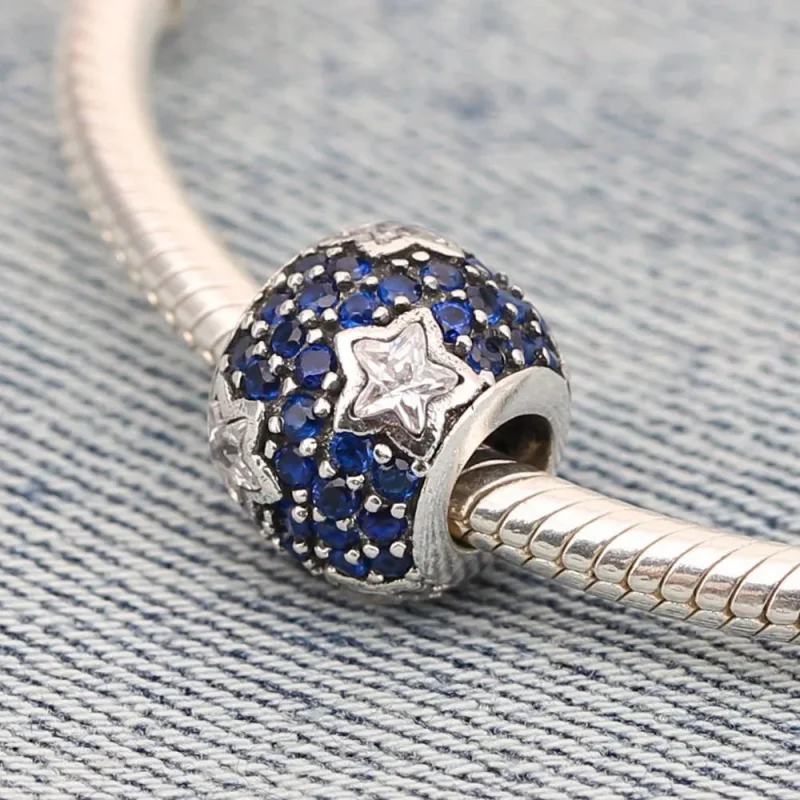 (imagine pentru) Talisman stea pavé din argint 925, cu zirconiu cubic şi cristale - Vizualizare 2
