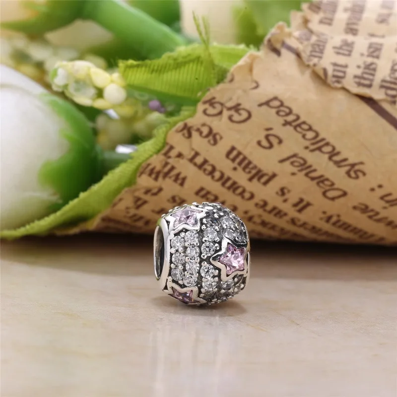 (imagine pentru) Talisman stea pavé din argint 925, cu zirconiu cubic transparent - Vizualizare 3