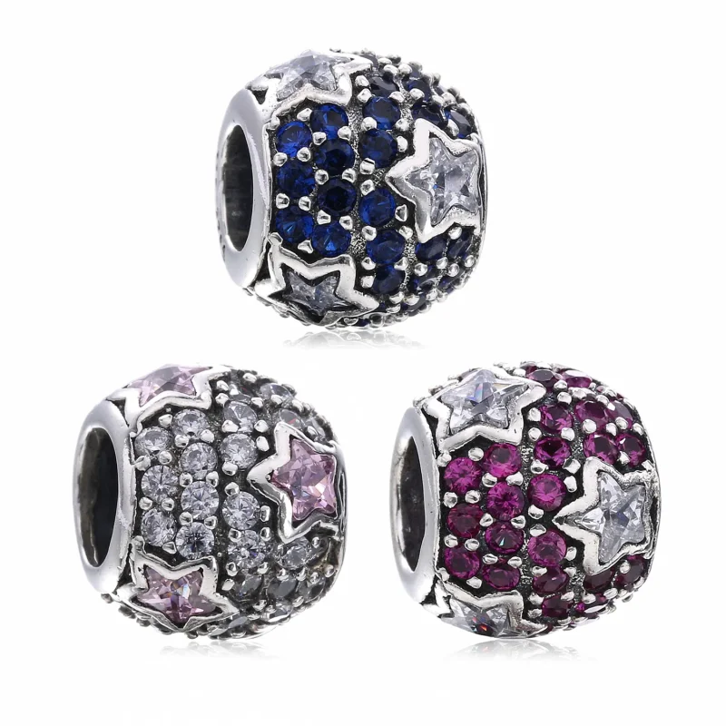 (imagine pentru) Talisman stea pavé din argint 925, cu zirconiu cubic transparent - Vizualizare 4