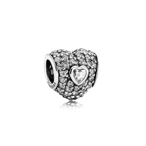 (imagine pentru) Talisman inimă pavé cu zirconiu cubic - PANDORA Originale