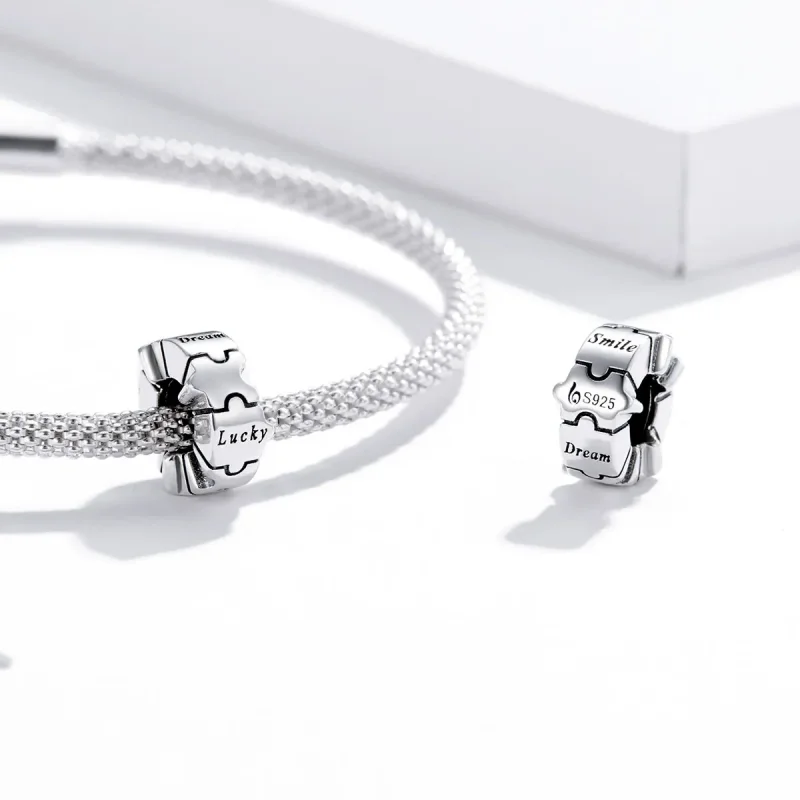 (imagine pentru) Brățară fixă Tip Pandora cu Puzzle simplu din argint - BSC377 - Vizualizare 4