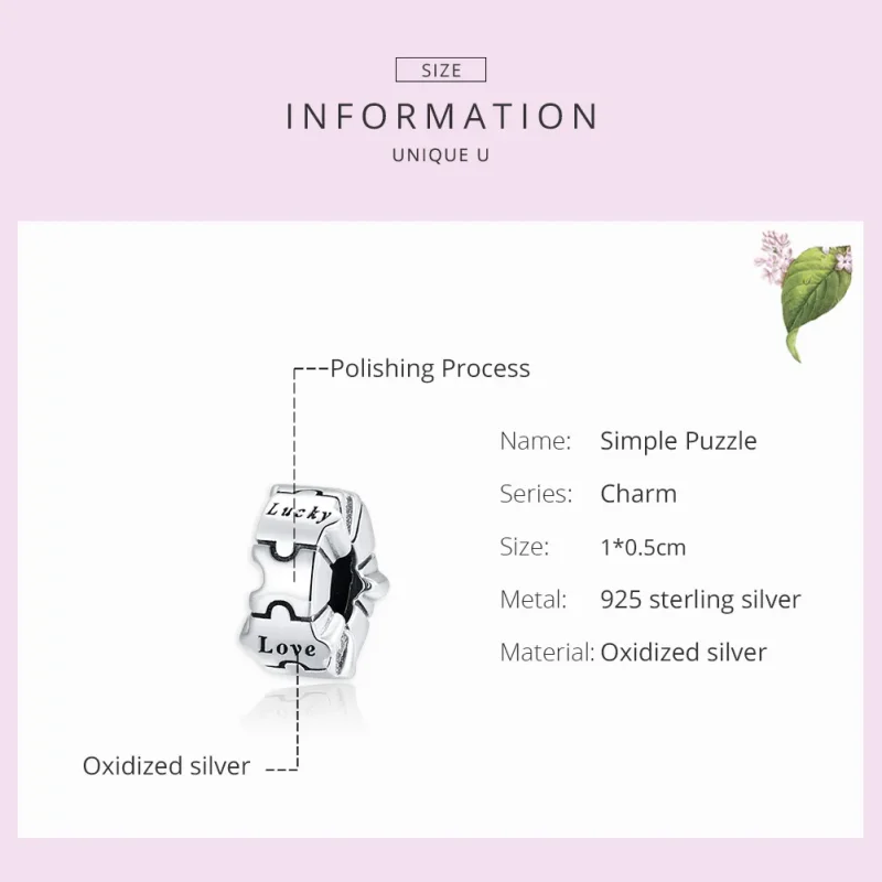 (imagine pentru) Brățară fixă Tip Pandora cu Puzzle simplu din argint - BSC377 - Vizualizare 7
