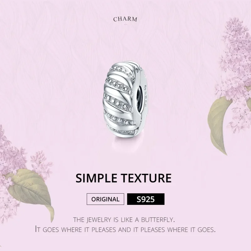 (imagine pentru) Brățară fixă Tip Pandora cu Textură simplă din argint - BSC278 - Vizualizare 6