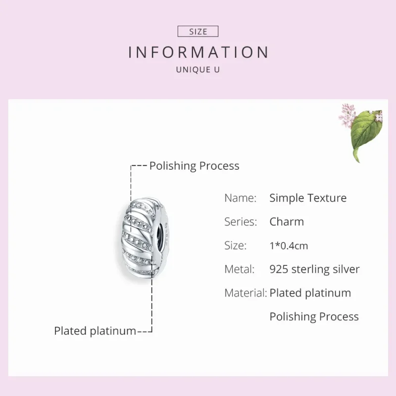 (imagine pentru) Brățară fixă Tip Pandora cu Textură simplă din argint - BSC278 - Vizualizare 7