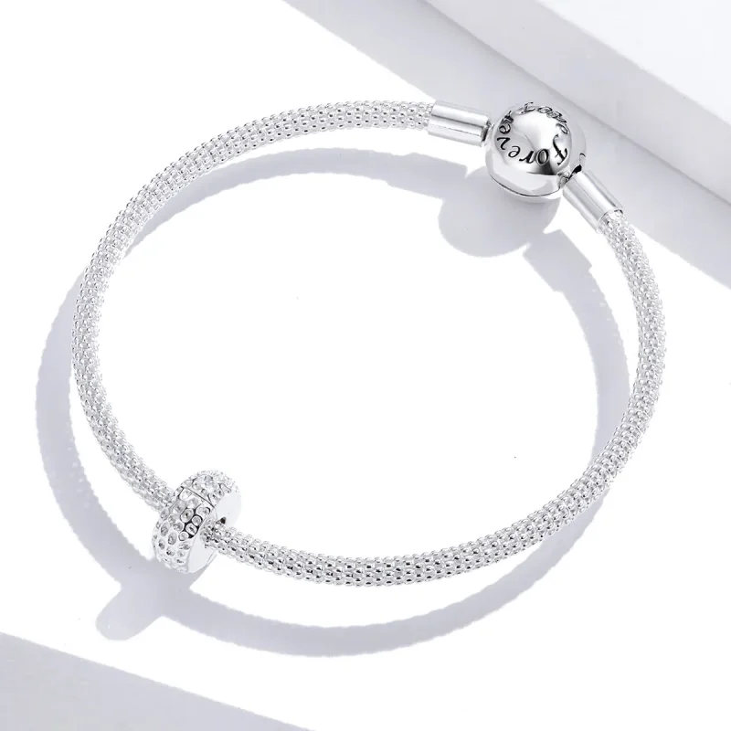 (imagine pentru) Agrafă Pandora Style cu Textură Argintie - SCC1490 - Vizualizare 4