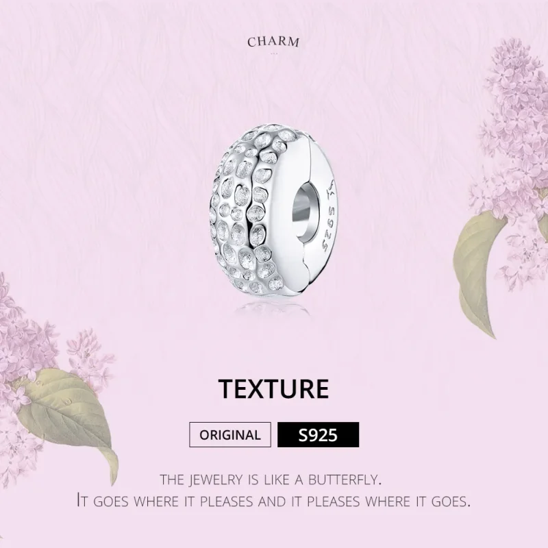 (imagine pentru) Agrafă Pandora Style cu Textură Argintie - SCC1490 - Vizualizare 6