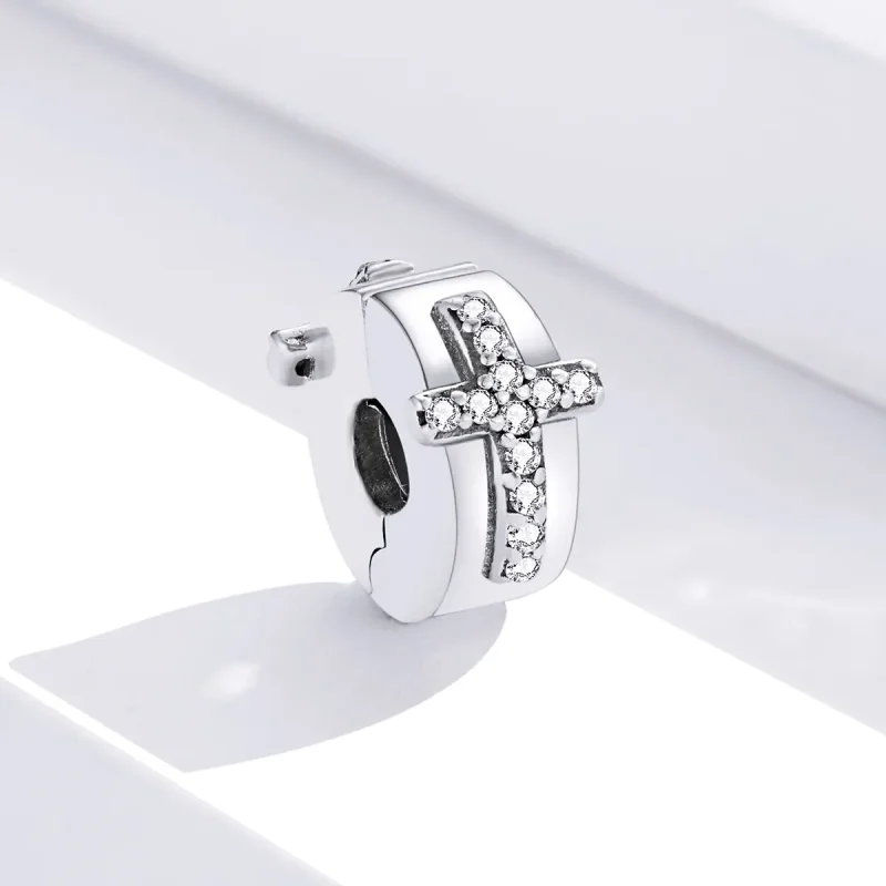 (imagine pentru) Pandora Style Clip Cruce de Argint - SCC1497 - Vizualizare 3
