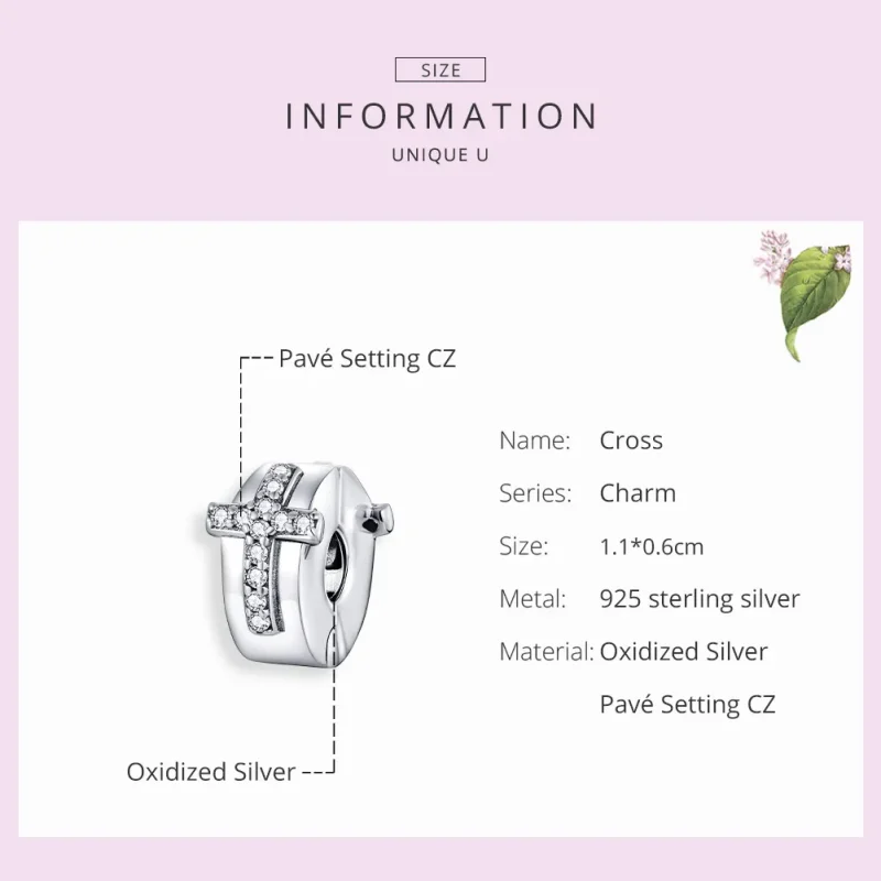 (imagine pentru) Pandora Style Clip Cruce de Argint - SCC1497 - Vizualizare 7