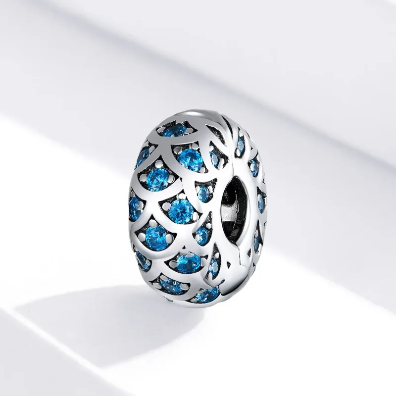 (imagine pentru) Pandora Style Argintiu Albastru Elegant Agrafă - SCC1513 - Vizualizare 2