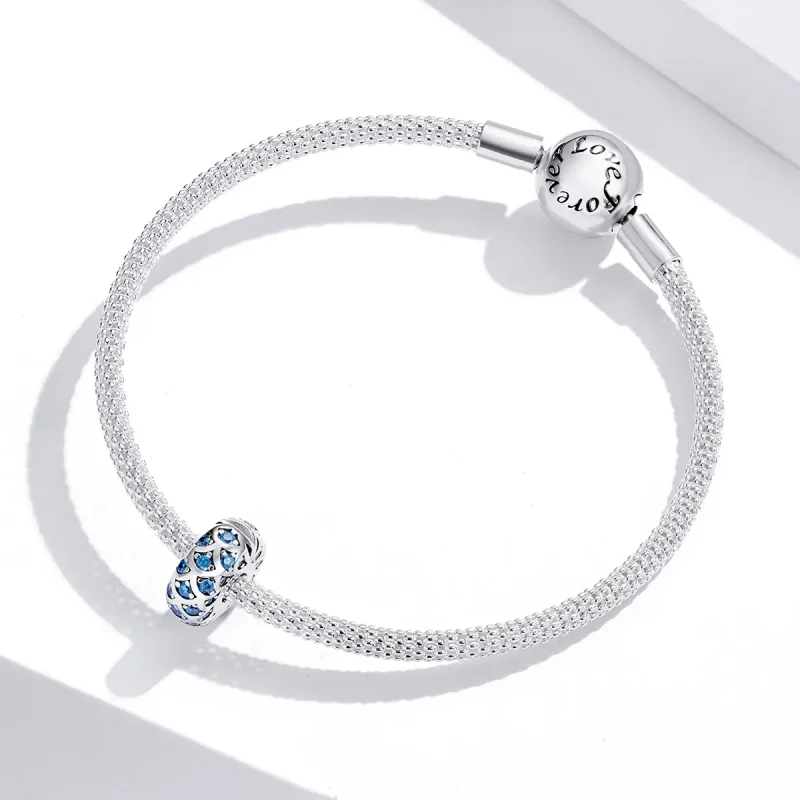 (imagine pentru) Pandora Style Argintiu Albastru Elegant Agrafă - SCC1513 - Vizualizare 3