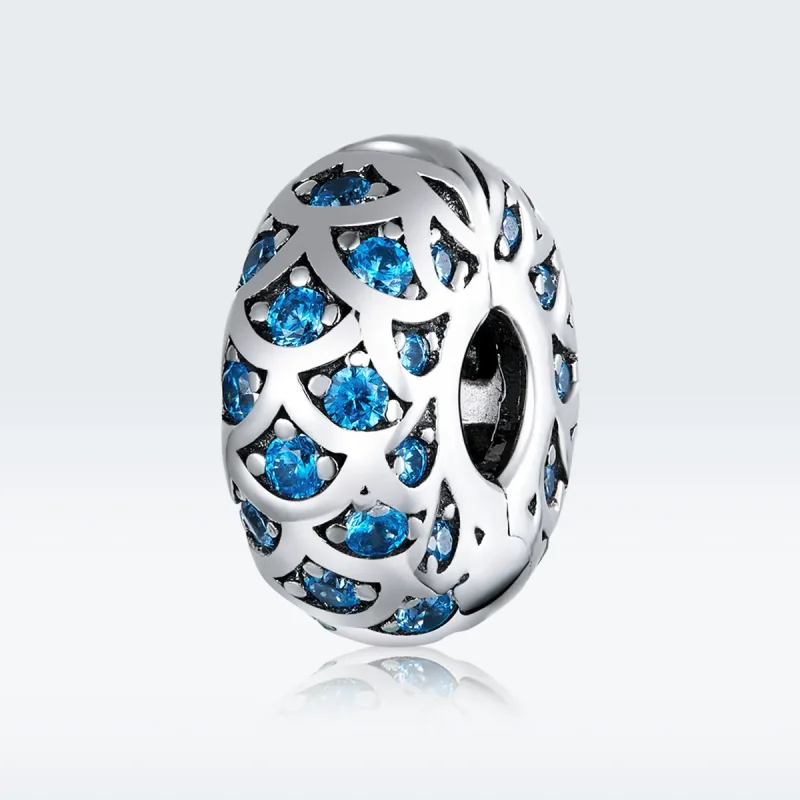 (imagine pentru) Pandora Style Argintiu Albastru Elegant Agrafă - SCC1513 - Vizualizare 5