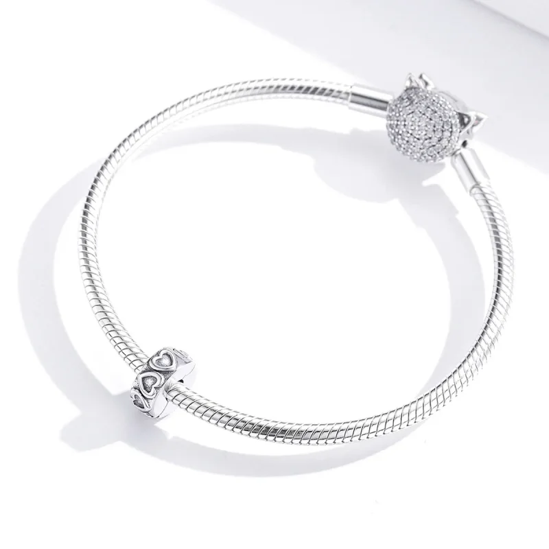 (imagine pentru) Pandora Style Clip Argintiu cu Relief Vintajat - SCC1557 - Vizualizare 3