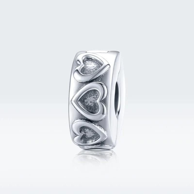 (imagine pentru) Pandora Style Clip Argintiu cu Relief Vintajat - SCC1557 - Vizualizare 5