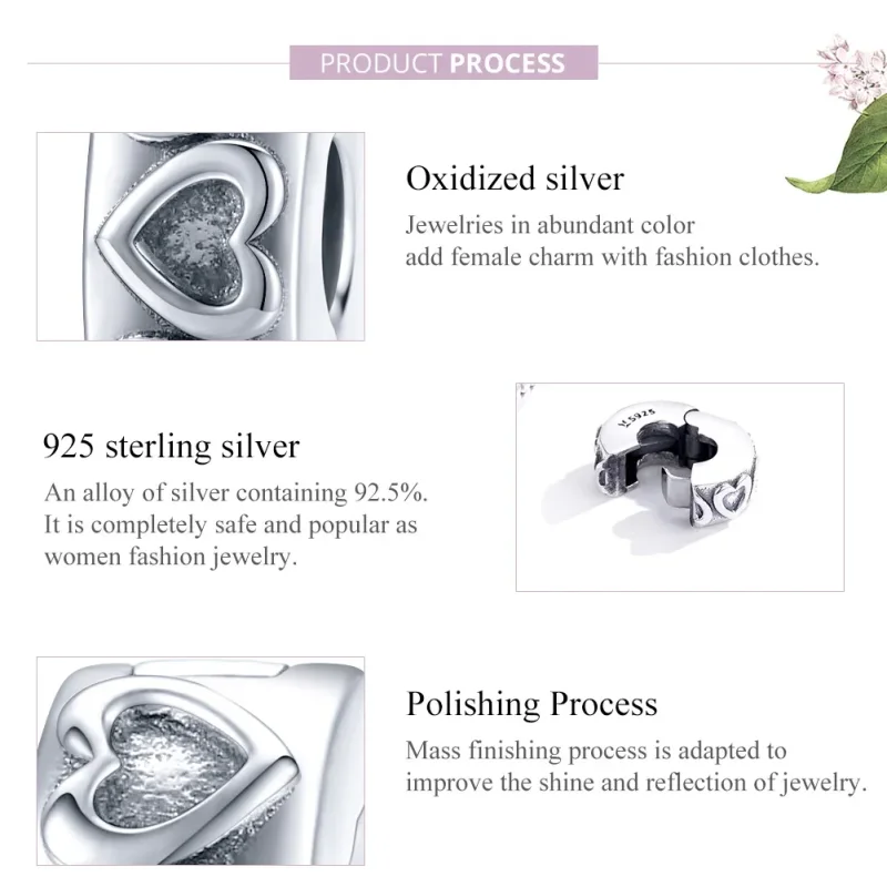 (imagine pentru) Pandora Style Clip Argintiu cu Relief Vintajat - SCC1557 - Vizualizare 8