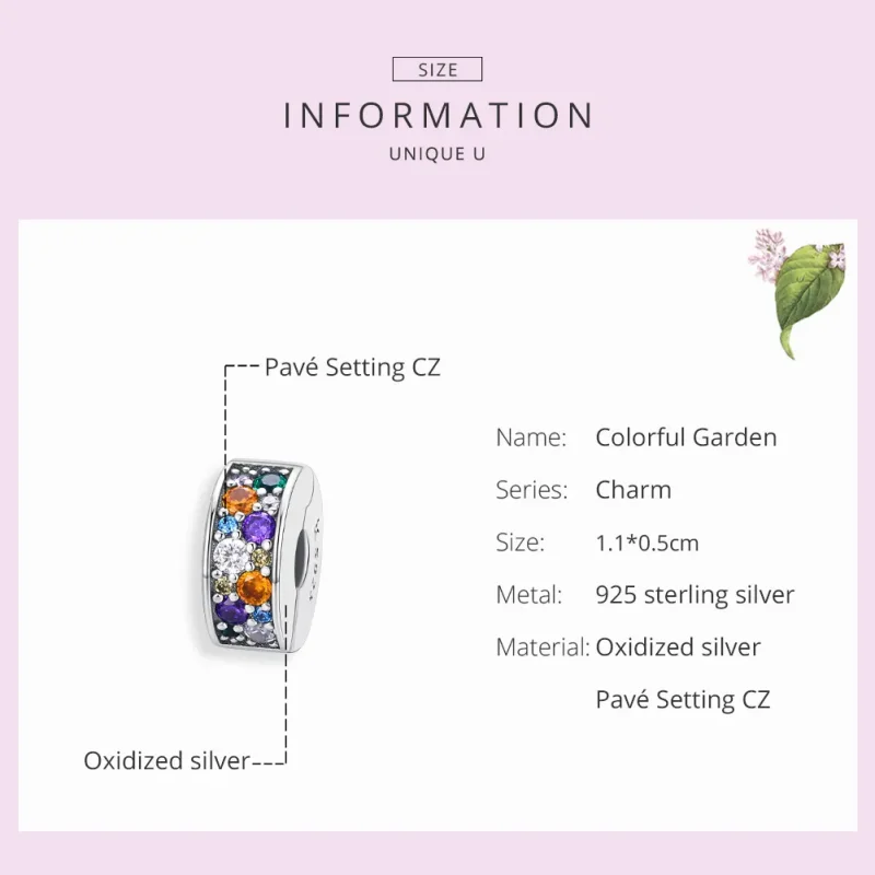 (imagine pentru) Pandora Style Clip de Grădină Colorat din Argint - SCC1609 - Vizualizare 7