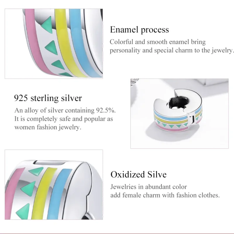 (imagine pentru) Pandora Style Clip Argintiu Colorit - SCC1756 - Vizualizare 7