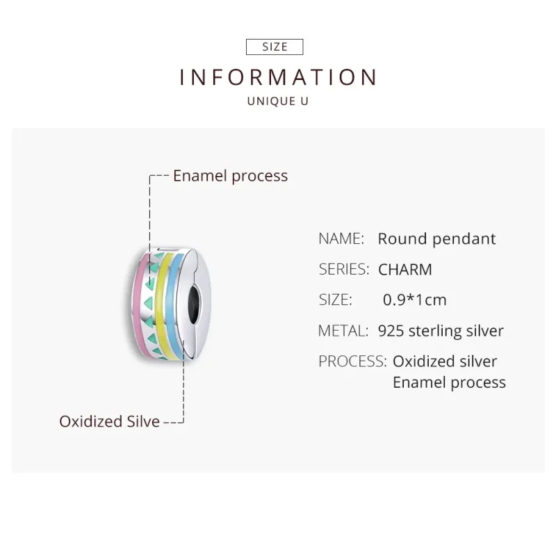 (imagine pentru) Pandora Style Clip Argintiu Colorit - SCC1756 - Vizualizare 8