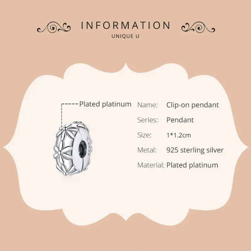 (imagine pentru) Agrafă Pandora Style cu Margaretă din Argint - SCC1795 - Vizualizare 6