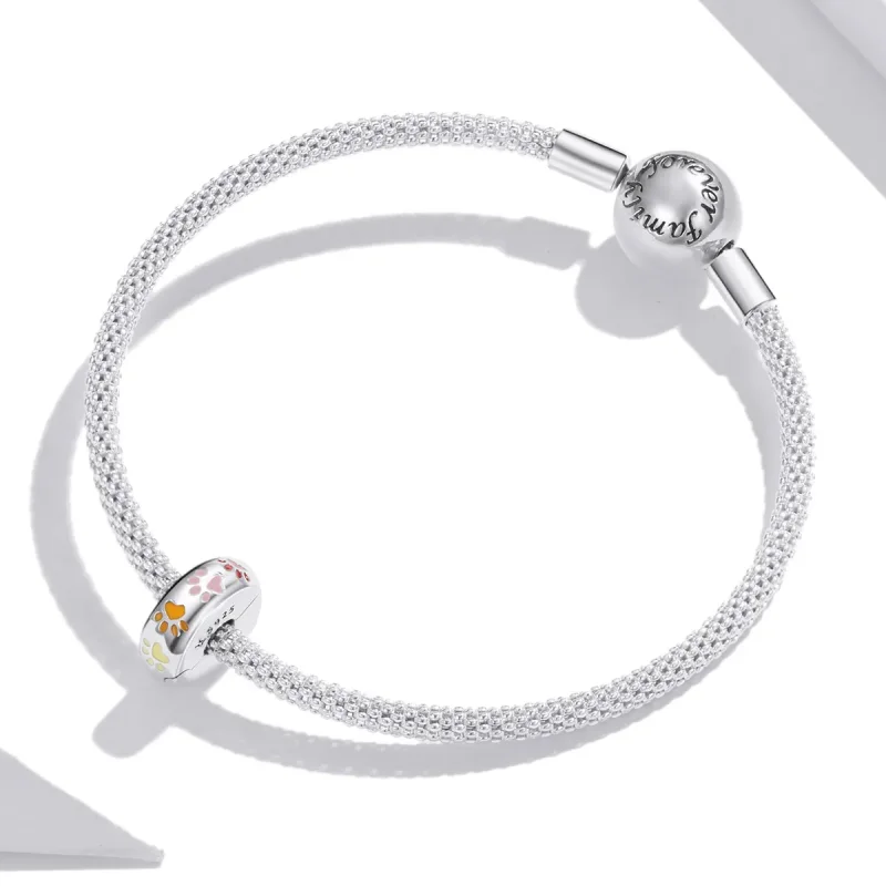 (imagine pentru) Pandora Style Clip Argint cu Amprente de Gheară Colorate - SCC1850 - Vizualizare 3
