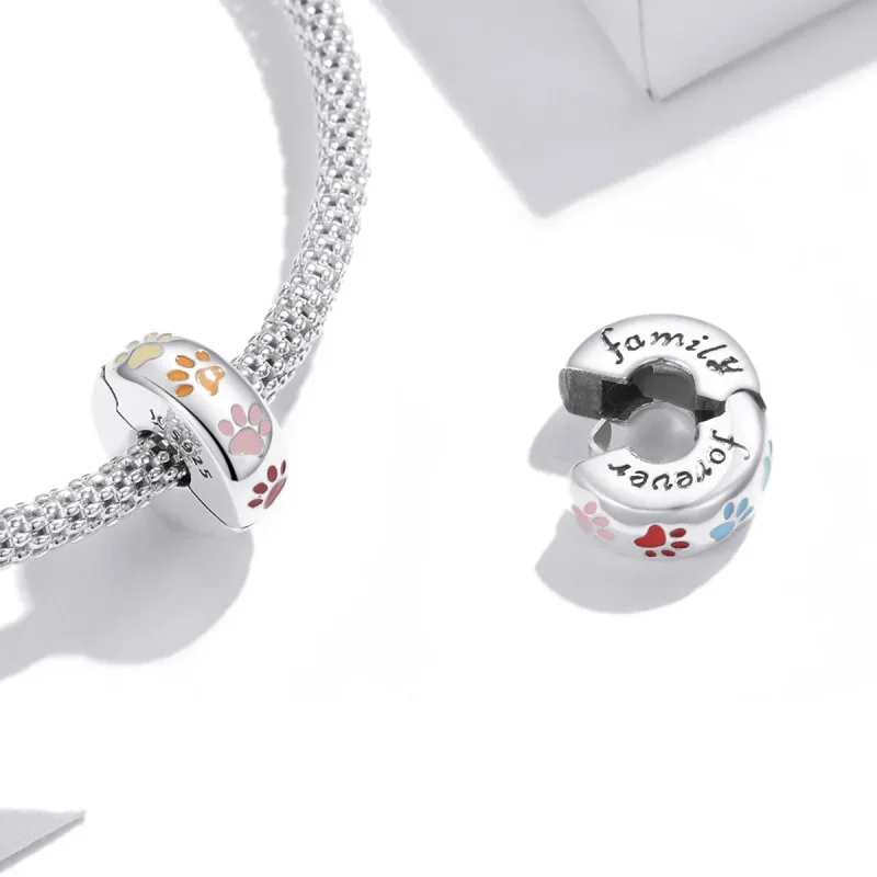 (imagine pentru) Pandora Style Clip Argint cu Amprente de Gheară Colorate - SCC1850 - Vizualizare 4