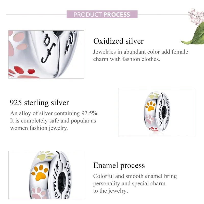 (imagine pentru) Pandora Style Clip Argint cu Amprente de Gheară Colorate - SCC1850 - Vizualizare 6
