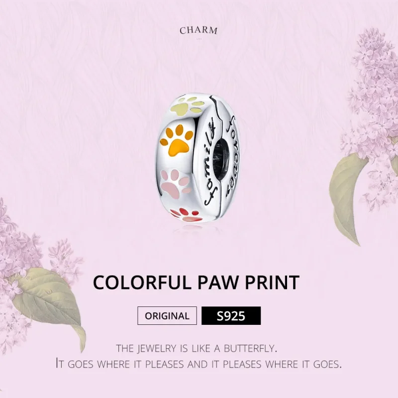 (imagine pentru) Pandora Style Clip Argint cu Amprente de Gheară Colorate - SCC1850 - Vizualizare 7